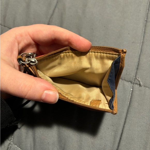 COACH Red and Navy Leather Skinny ID Wristlet - Picture 3 of 5